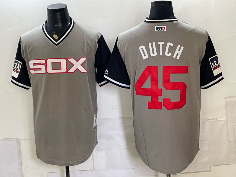 Men 2026 Chicago White Sox #45 Dutch grey Game Nike MLB Jersey 080802->chicago white sox->MLB Jersey